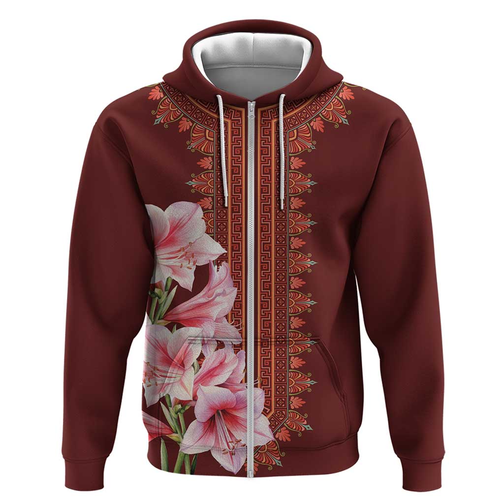 Africa Dashiki Hoodie With Belladonna Lily - Wonder Print Shop