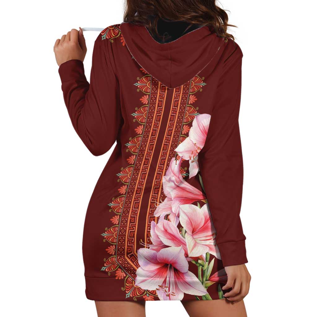 Africa Dashiki Hoodie Dress With Belladonna Lily - Wonder Print Shop