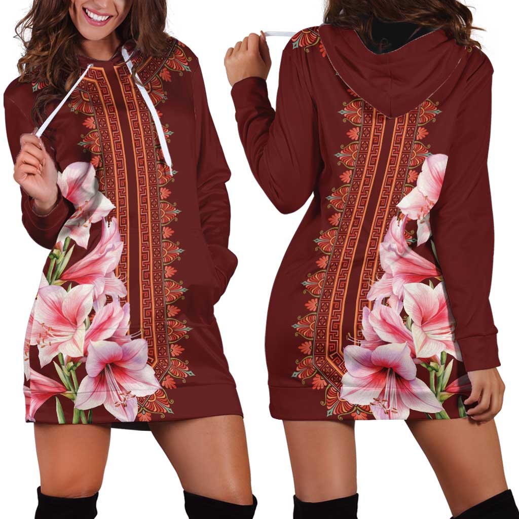 Africa Dashiki Hoodie Dress With Belladonna Lily - Wonder Print Shop