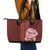 Africa Dashiki Leather Tote Bag With Belladonna Lily - Wonder Print Shop