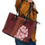 Africa Dashiki Leather Tote Bag With Belladonna Lily - Wonder Print Shop