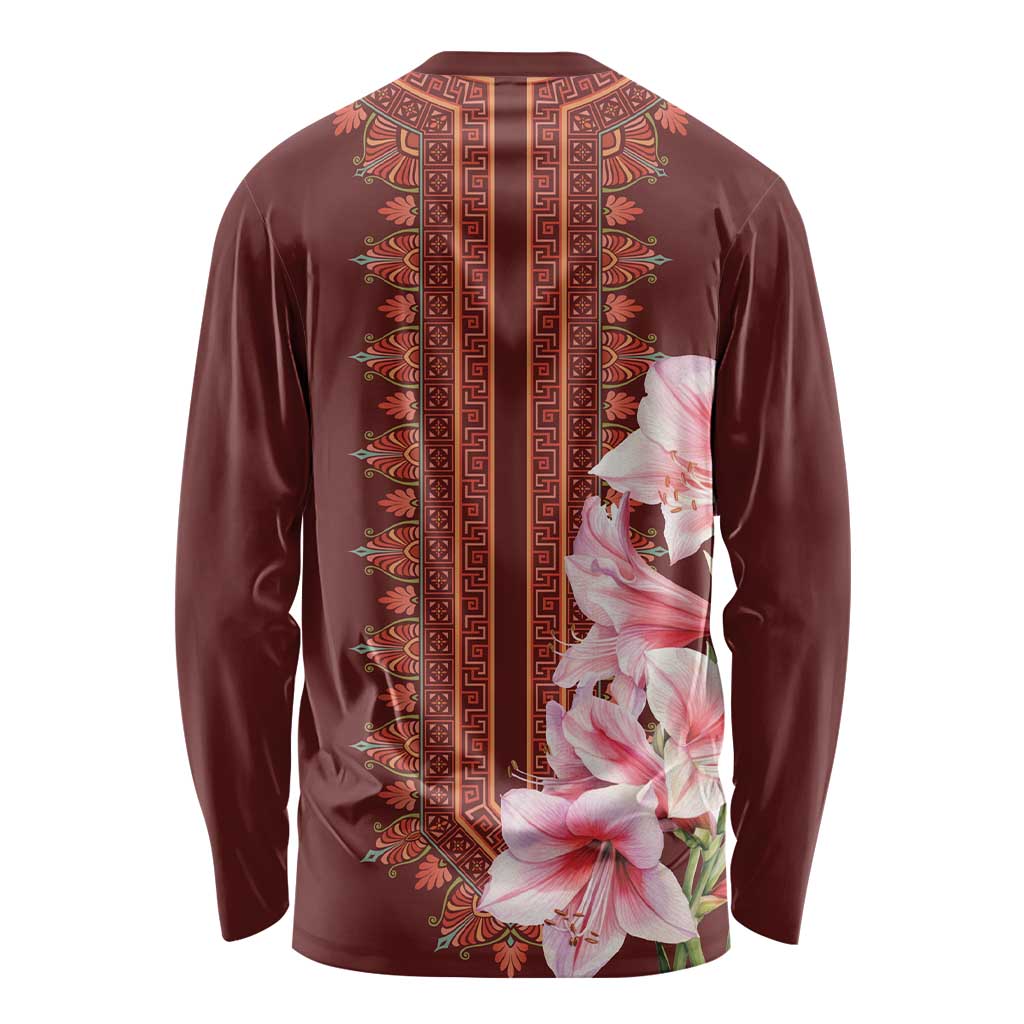 Africa Dashiki Long Sleeve Shirt With Belladonna Lily - Wonder Print Shop