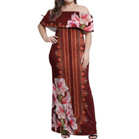 Africa Dashiki Off Shoulder Maxi Dress With Belladonna Lily - Wonder Print Shop