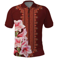 Africa Dashiki Polo Shirt With Belladonna Lily - Wonder Print Shop