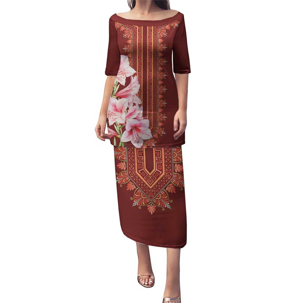 Africa Dashiki Puletasi With Belladonna Lily - Wonder Print Shop