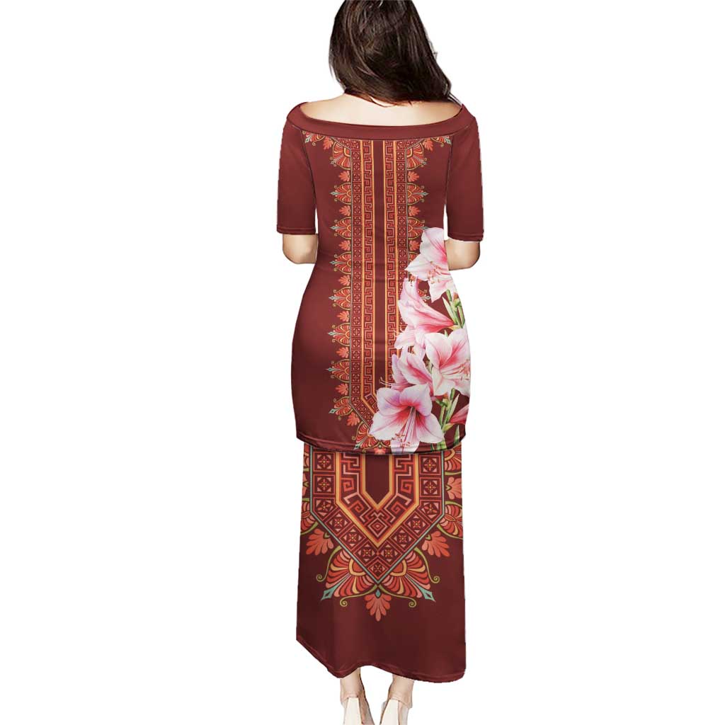 Africa Dashiki Puletasi With Belladonna Lily - Wonder Print Shop
