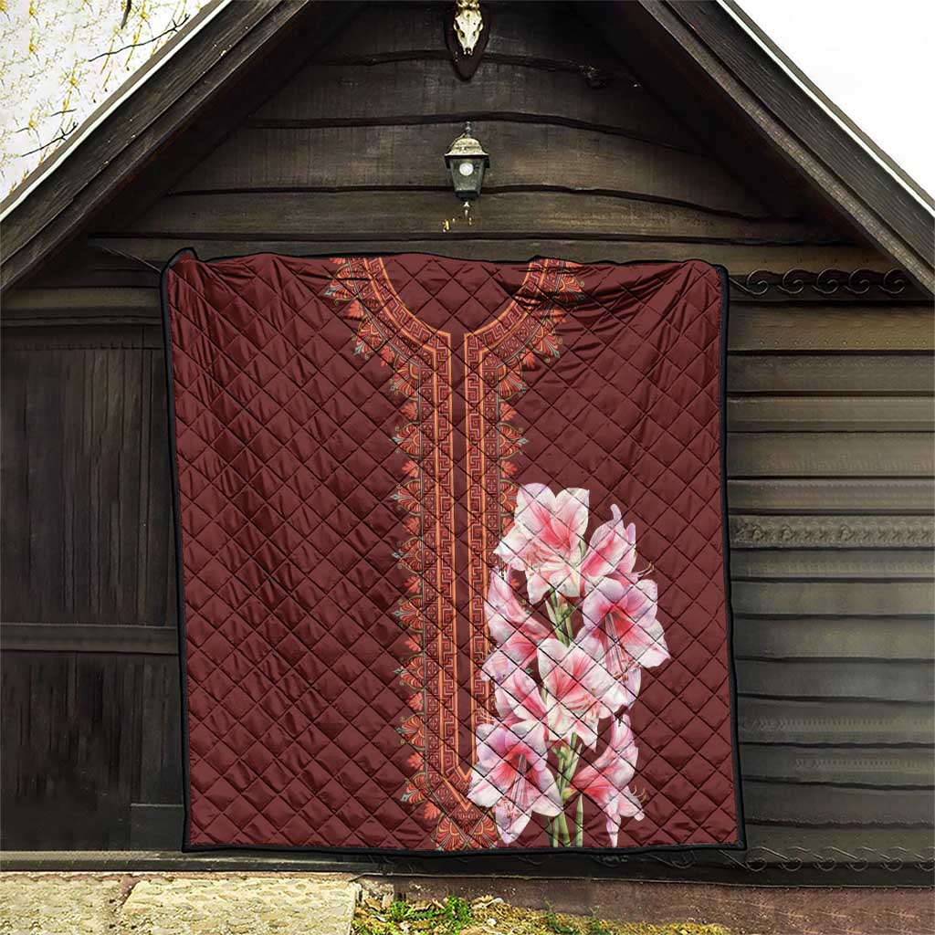 Africa Dashiki Quilt With Belladonna Lily - Wonder Print Shop