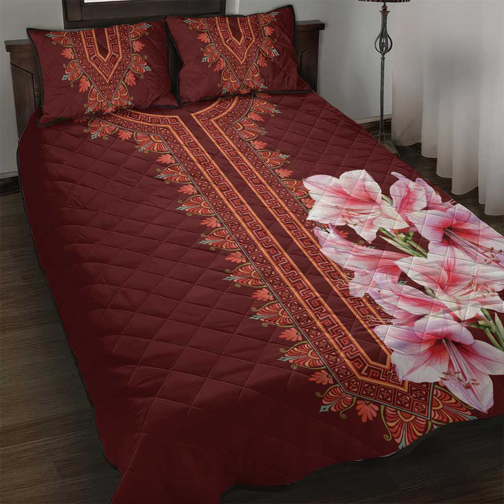 Africa Dashiki Quilt Bed Set With Belladonna Lily - Wonder Print Shop