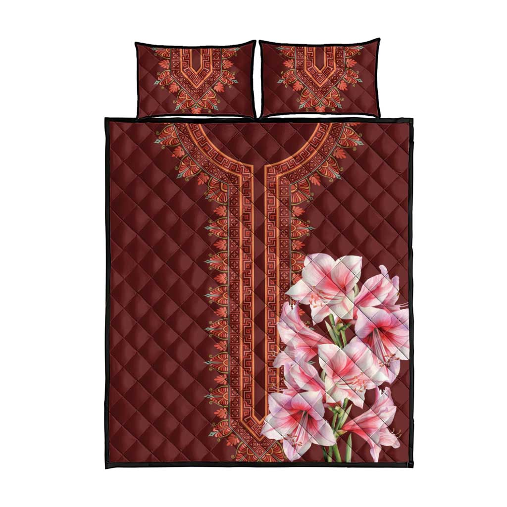 Africa Dashiki Quilt Bed Set With Belladonna Lily - Wonder Print Shop