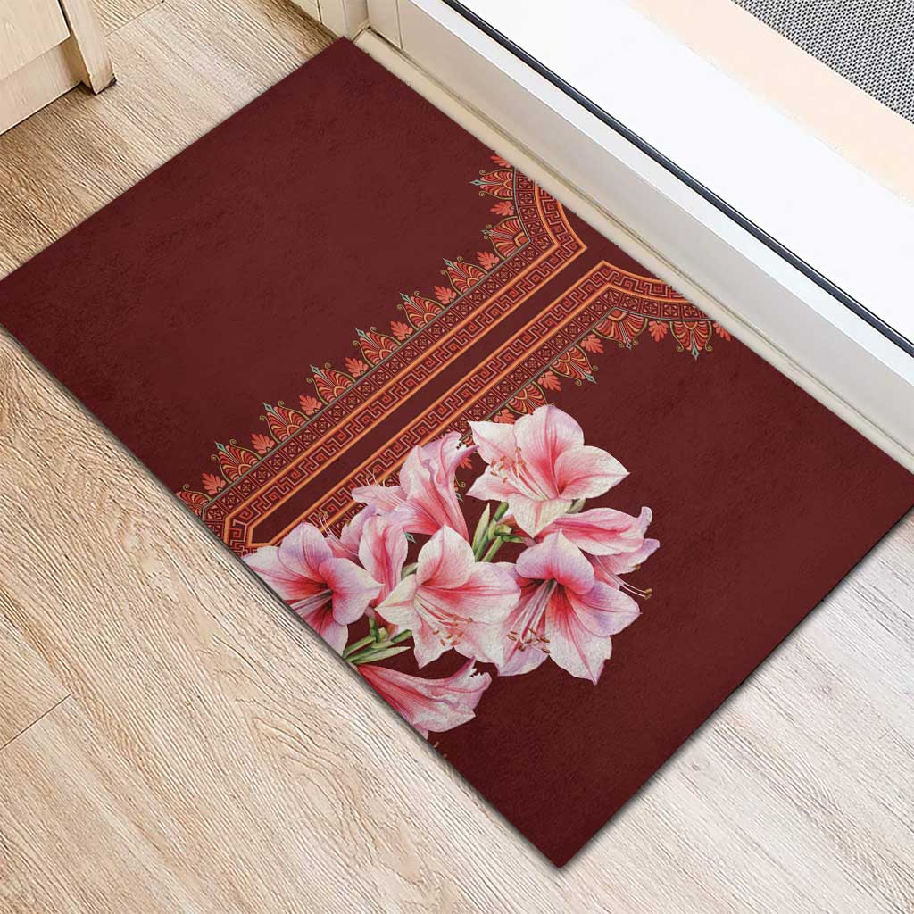 Africa Dashiki Rubber Doormat With Belladonna Lily - Wonder Print Shop