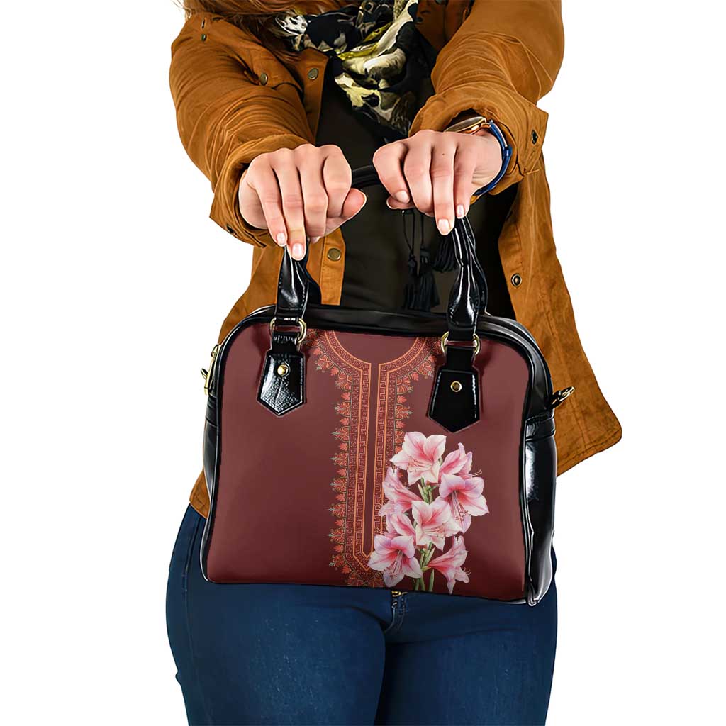 Africa Dashiki Shoulder Handbag With Belladonna Lily
