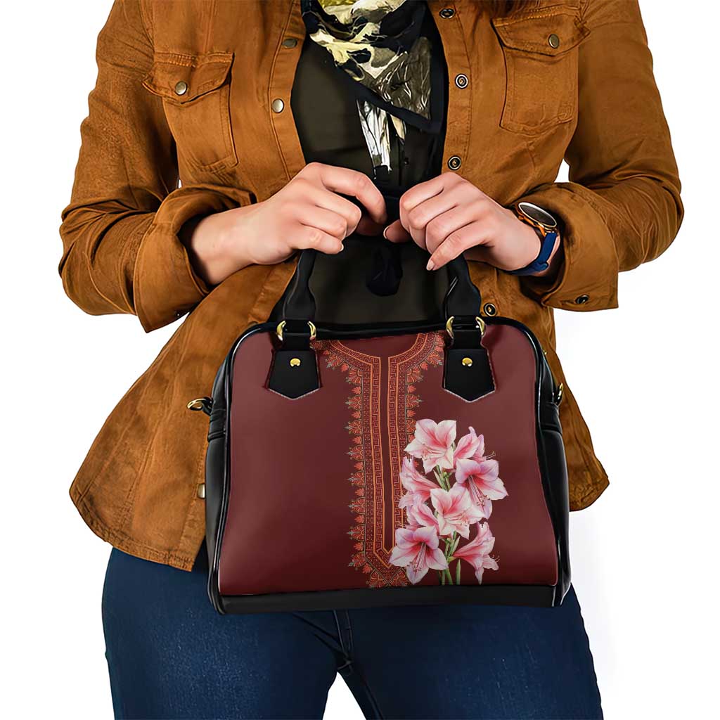 Africa Dashiki Shoulder Handbag With Belladonna Lily