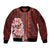 Africa Dashiki Sleeve Zip Bomber Jacket With Belladonna Lily - Wonder Print Shop