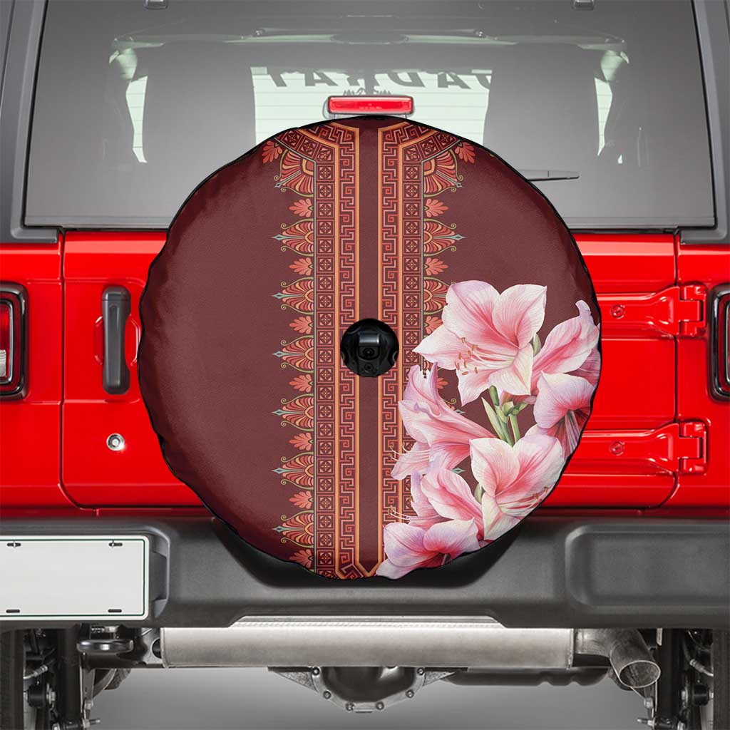 Africa Dashiki Spare Tire Cover With Belladonna Lily - Wonder Print Shop