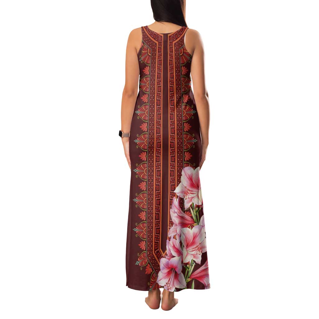 Africa Dashiki Tank Maxi Dress With Belladonna Lily - Wonder Print Shop