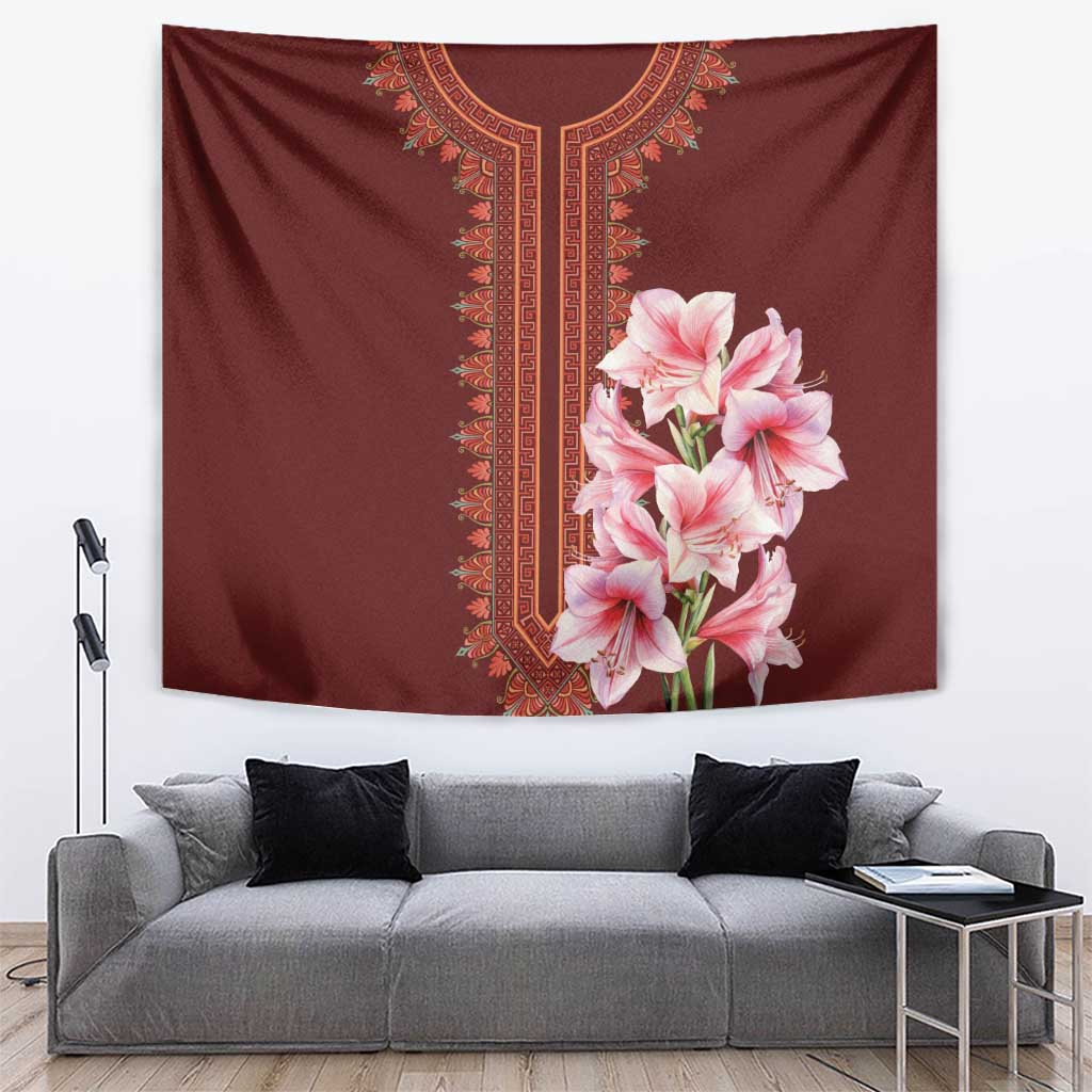 Africa Dashiki Tapestry With Belladonna Lily - Wonder Print Shop