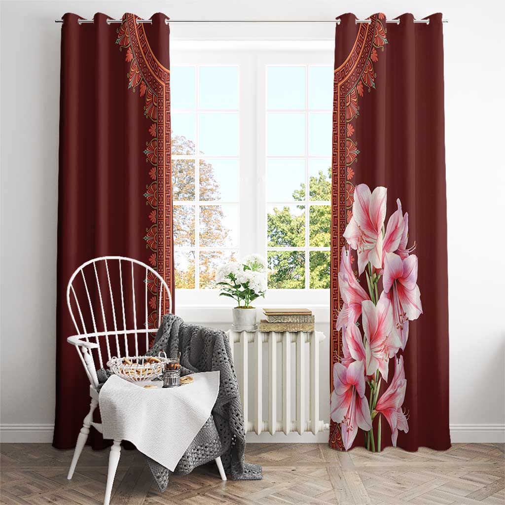 Africa Dashiki Window Curtain With Belladonna Lily - Wonder Print Shop