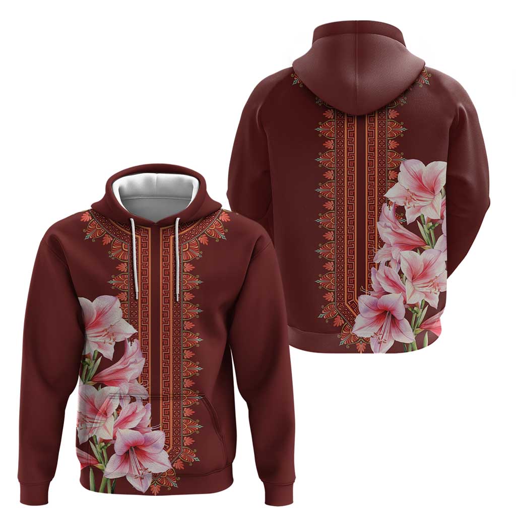 Africa Dashiki Zip Hoodie With Belladonna Lily - Wonder Print Shop