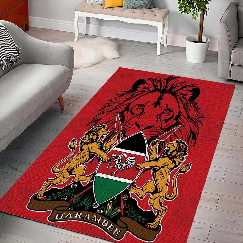 Kenya Area Rug Coat Of Arms With Kente Patterns - Wonder Print Shop