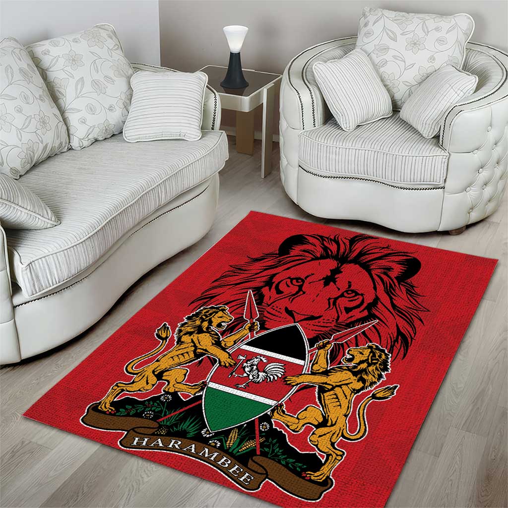 Kenya Area Rug Coat Of Arms With Kente Patterns - Wonder Print Shop