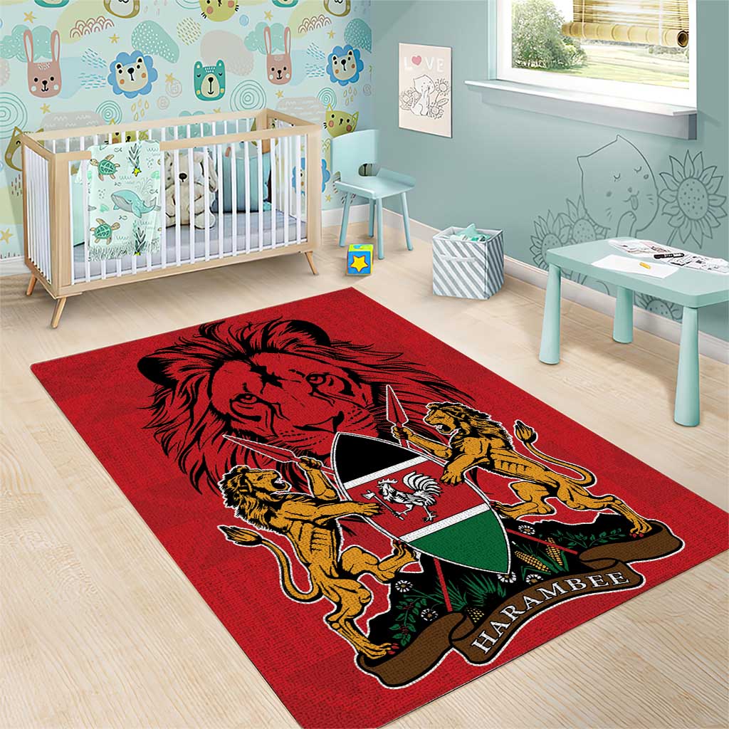 Kenya Area Rug Coat Of Arms With Kente Patterns - Wonder Print Shop