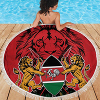 Kenya Beach Blanket Coat Of Arms With Kente Patterns - Wonder Print Shop