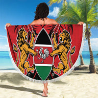 Kenya Beach Blanket Coat Of Arms With Kente Patterns - Wonder Print Shop