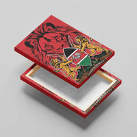 Kenya Canvas Wall Art Coat Of Arms With Kente Patterns - Wonder Print Shop