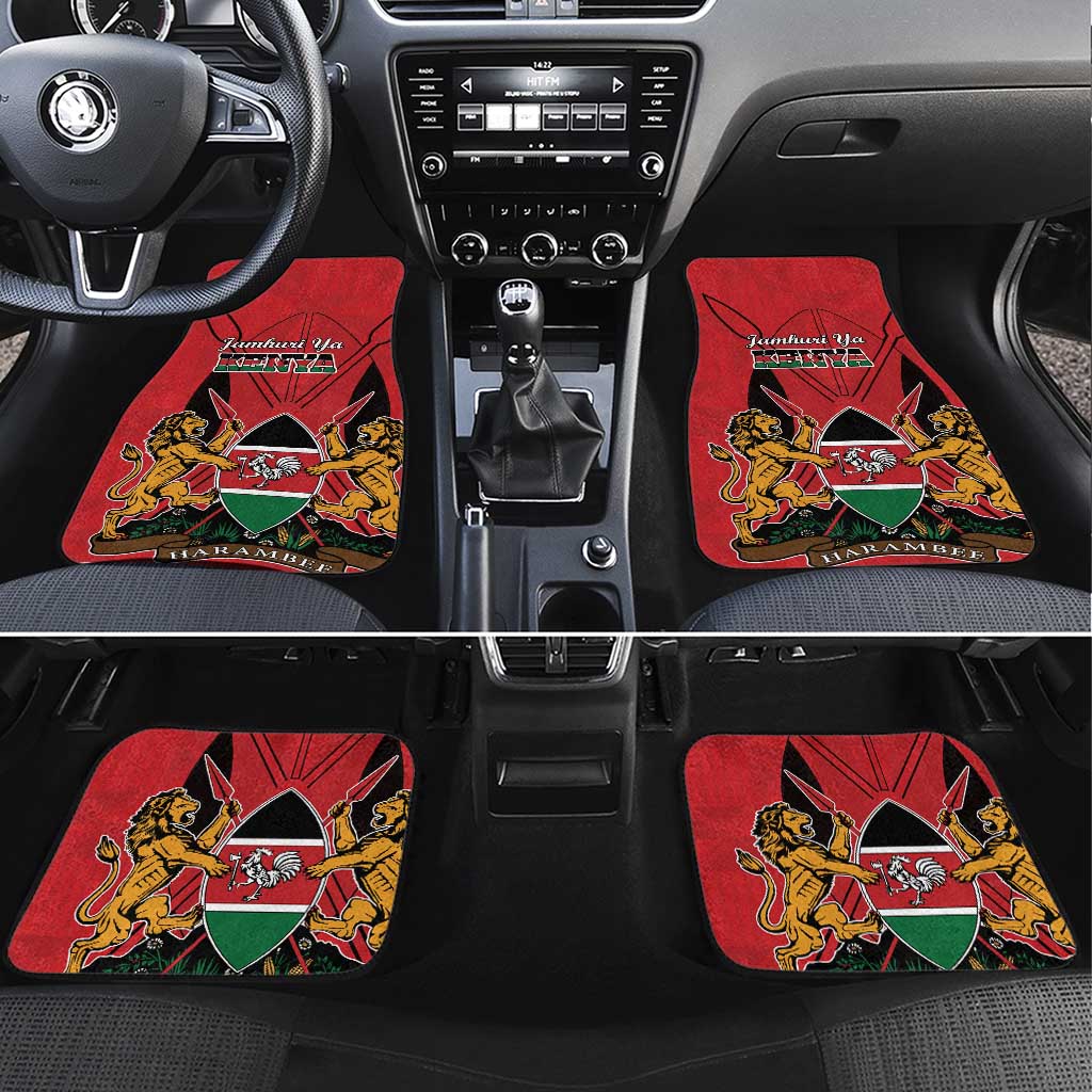 Kenya Car Mats Coat Of Arms With Kente Patterns - Wonder Print Shop