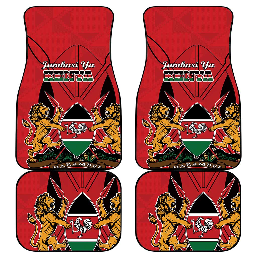 Kenya Car Mats Coat Of Arms With Kente Patterns - Wonder Print Shop