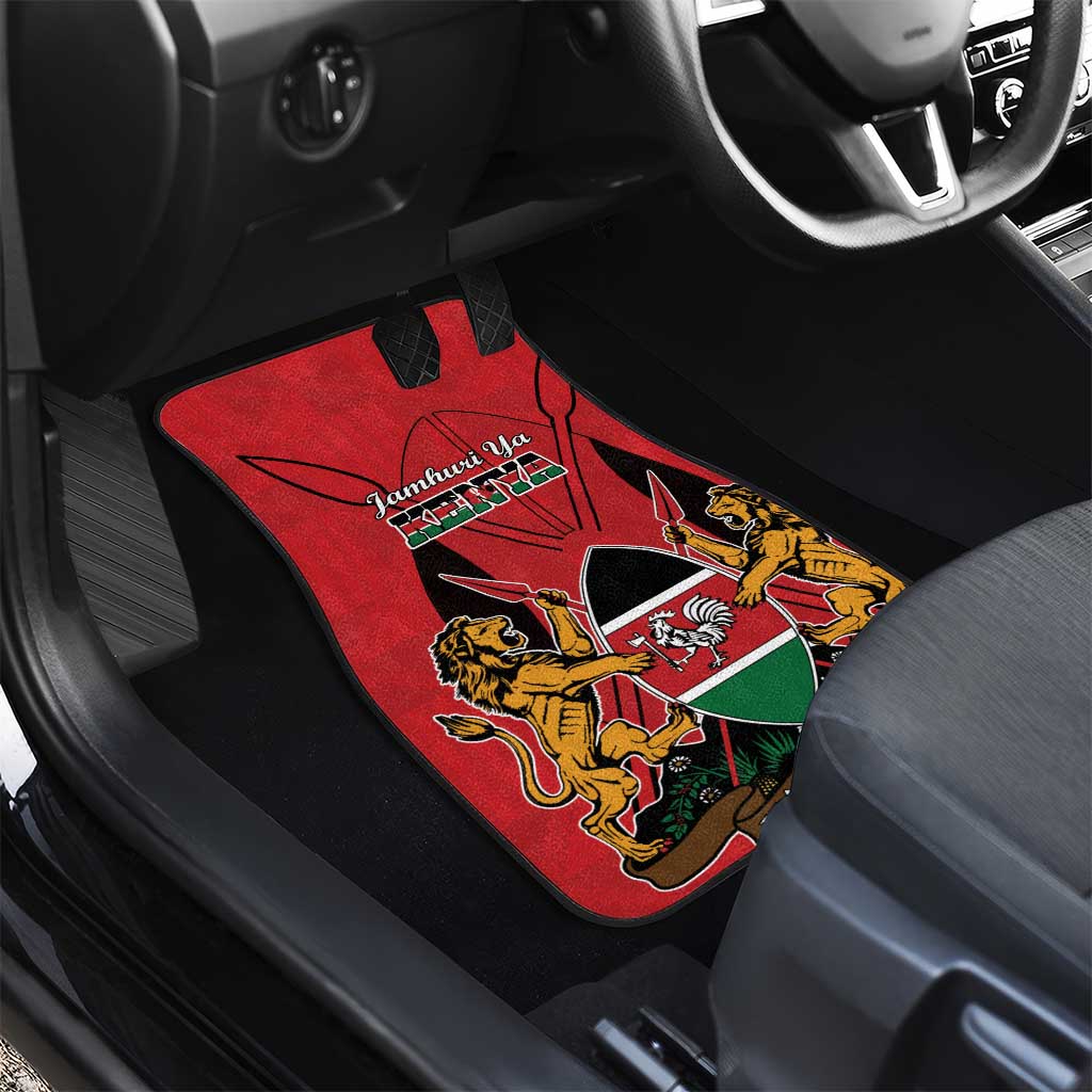 Kenya Car Mats Coat Of Arms With Kente Patterns - Wonder Print Shop