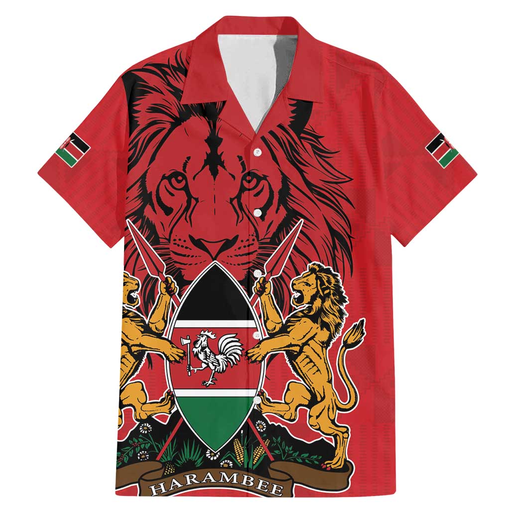 Kenya Family Matching Mermaid Dress and Hawaiian Shirt Coat Of Arms With Kente Patterns - Wonder Print Shop