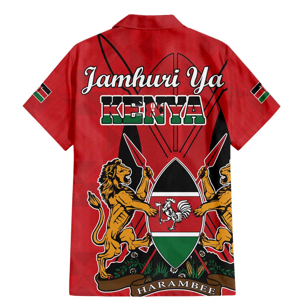 Kenya Family Matching Mermaid Dress and Hawaiian Shirt Coat Of Arms With Kente Patterns - Wonder Print Shop