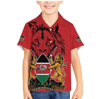 Kenya Family Matching Mermaid Dress and Hawaiian Shirt Coat Of Arms With Kente Patterns - Wonder Print Shop