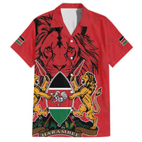 Kenya Family Matching Off The Shoulder Long Sleeve Dress and Hawaiian Shirt Coat Of Arms With Kente Patterns - Wonder Print Shop