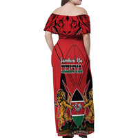 Kenya Family Matching Off Shoulder Maxi Dress and Hawaiian Shirt Coat Of Arms With Kente Patterns - Wonder Print Shop