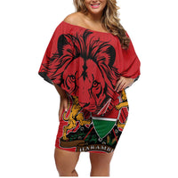 Kenya Family Matching Off Shoulder Short Dress and Hawaiian Shirt Coat Of Arms With Kente Patterns - Wonder Print Shop