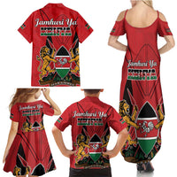 Kenya Family Matching Summer Maxi Dress and Hawaiian Shirt Coat Of Arms With Kente Patterns - Wonder Print Shop