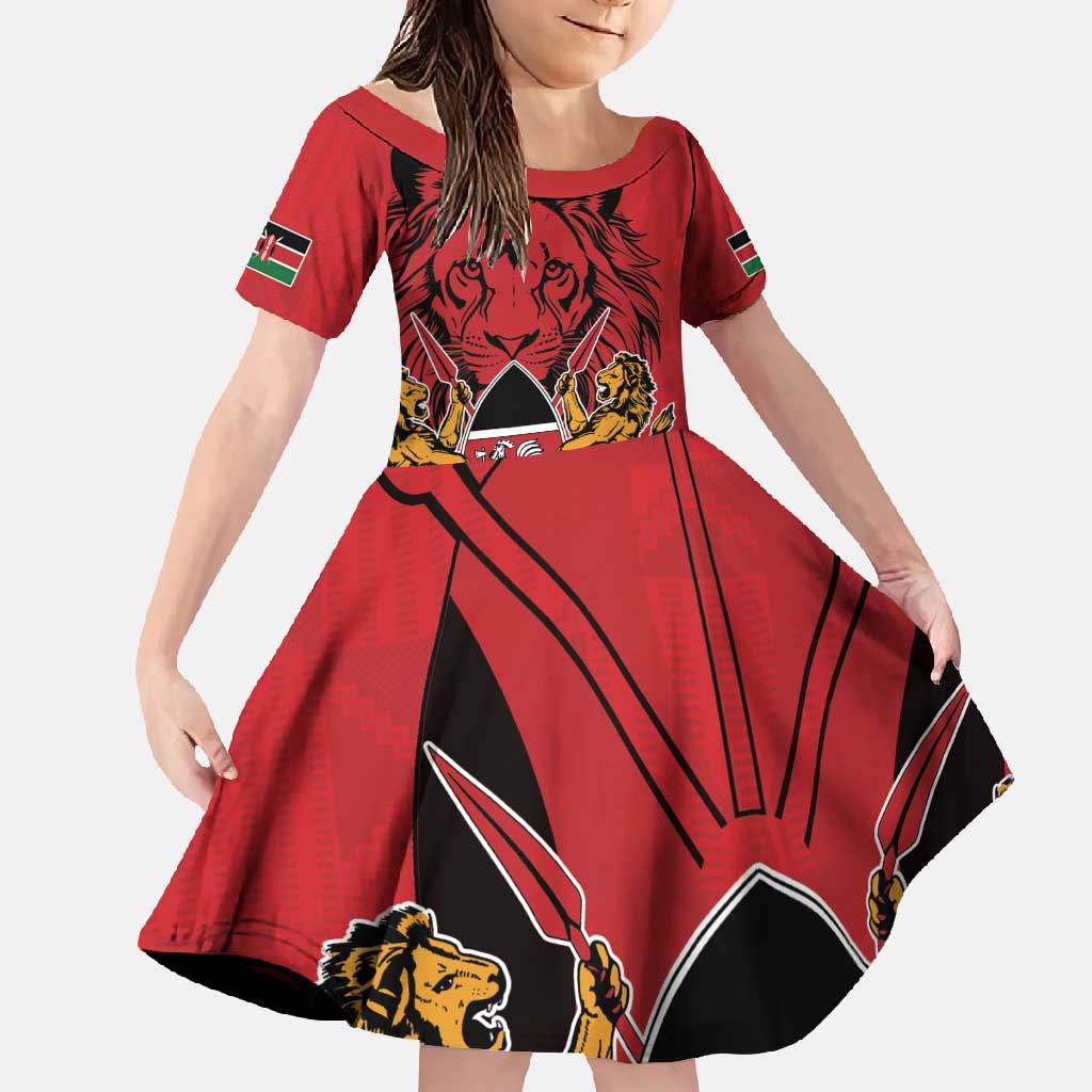 Kenya Family Matching Tank Maxi Dress and Hawaiian Shirt Coat Of Arms With Kente Patterns - Wonder Print Shop