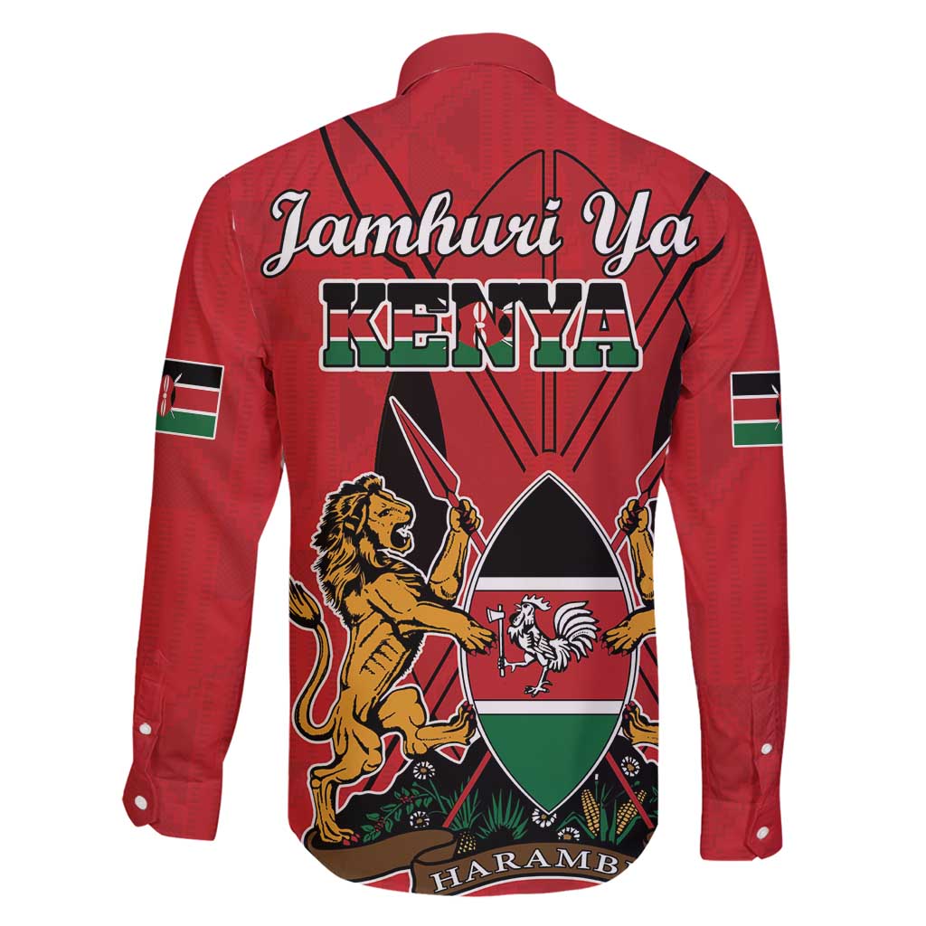 Kenya Family Matching Tank Maxi Dress and Hawaiian Shirt Coat Of Arms With Kente Patterns - Wonder Print Shop