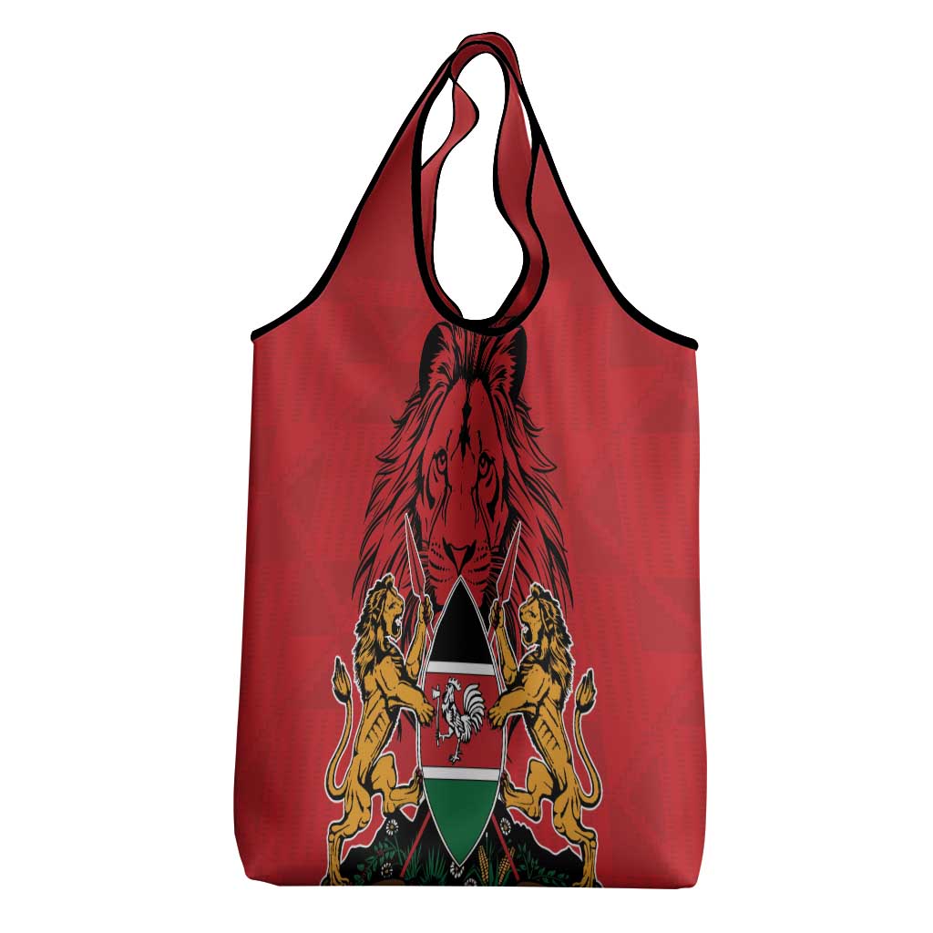 Kenya Grocery Bag Coat Of Arms With Kente Patterns
