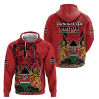 Kenya Hoodie Coat Of Arms With Kente Patterns - Wonder Print Shop