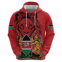 Kenya Hoodie Coat Of Arms With Kente Patterns - Wonder Print Shop