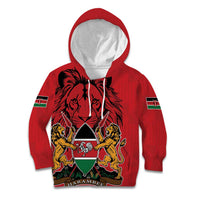 Kenya Kid Hoodie Coat Of Arms With Kente Patterns - Wonder Print Shop