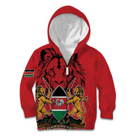 Kenya Kid Hoodie Coat Of Arms With Kente Patterns - Wonder Print Shop