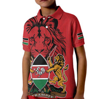 Kenya Kid Polo Shirt Coat Of Arms With Kente Patterns - Wonder Print Shop