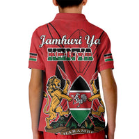Kenya Kid Polo Shirt Coat Of Arms With Kente Patterns - Wonder Print Shop