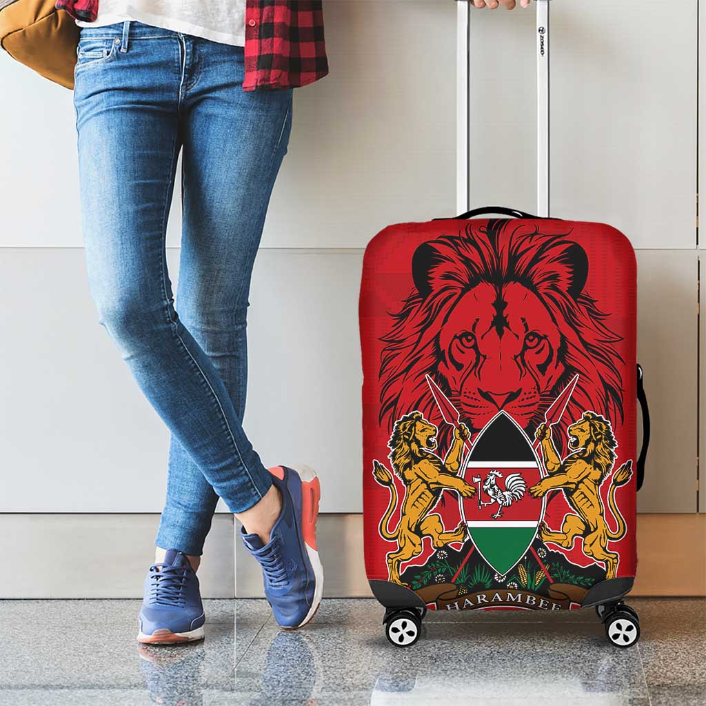 Kenya Luggage Cover Coat Of Arms With Kente Patterns - Wonder Print Shop