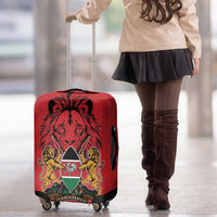 Kenya Luggage Cover Coat Of Arms With Kente Patterns - Wonder Print Shop