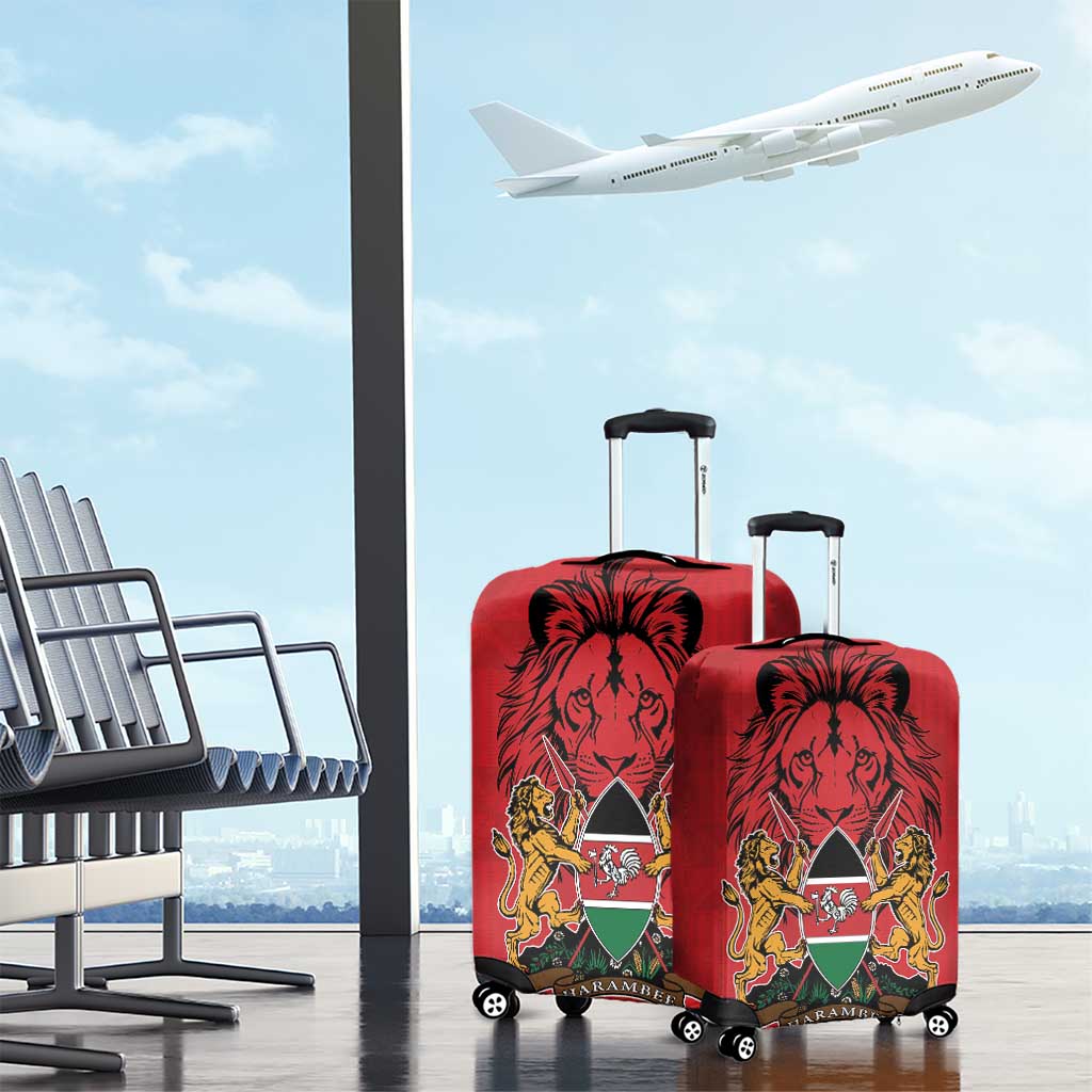 Kenya Luggage Cover Coat Of Arms With Kente Patterns - Wonder Print Shop